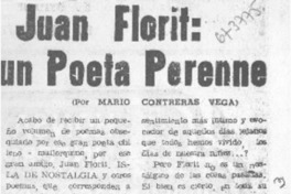 Juan Florit, un poeta perenne