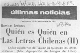 Quién es quién en las letras chilenas (II)