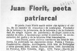 Juan Florit, poeta patriarcal