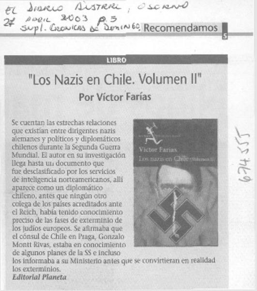 Los nazis en Chile, Volumen II".