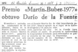 Premios "Martín-Buber 1977" obtuvo Darío de la Fuente.