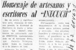 Homenaje de artesanos y escritores al "INECUCH".
