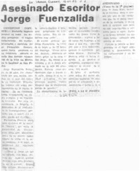 Asesinado escritor Jorge Fuenzalida