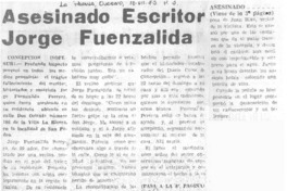 Asesinado escritor Jorge Fuenzalida
