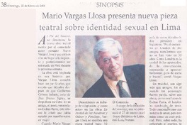 Mario Vargas Llosa presenta nueva pieza teatral sobre identidad sexual en Lima