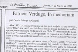 Patricia Verdugo, In memoriam