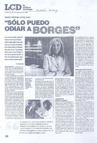 "Solo puedo odiar a Borges"