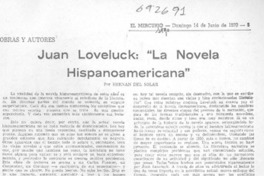 Juan Loveluck, "La novela hispanoamericana"