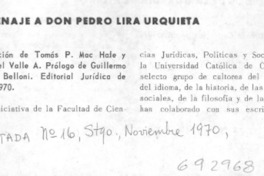 Homenaje a don Pedro Lira Urquieta