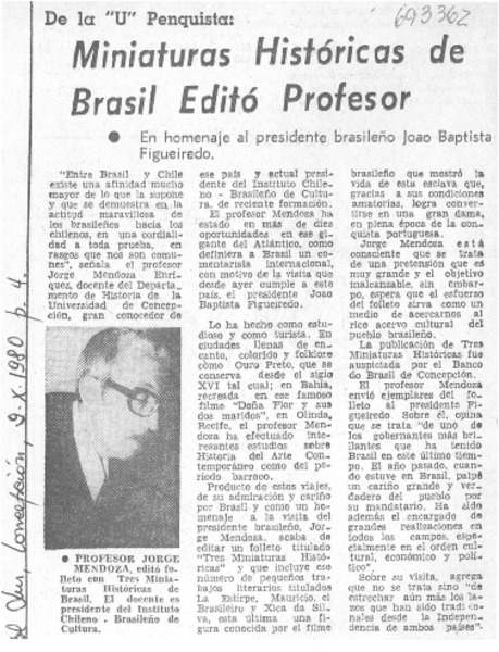 Miniaturas históricas de Brasil editó profesor.