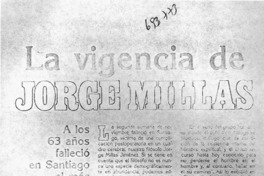 La vigencia de Jorge Millas.