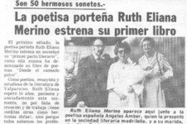La Poetisa porteña Ruth Eliana Merino estrena su primer libro.