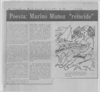 Poesía: Marino Muñoz "reincide".