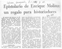 Epistolario de Enrique Molina: un regalo para historiadores