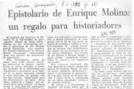 Epistolario de Enrique Molina: un regalo para historiadores
