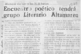 Encuentro poético tendrá grupo literario Altamarea.