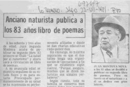Anciano naturista publica a los 83 años libro de poemas.