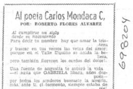 Al poeta Carlos Mondaca C.