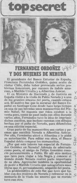 Fernández Ordóñez y dos mujeres de Neruda.
