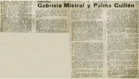 Gabriela Mistral y Palma Guillén