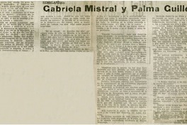 Gabriela Mistral y Palma Guillén