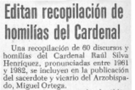 Editan recopilación de homilías del Cardenal.