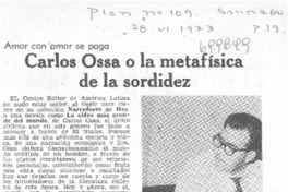 Carlos Ossa o la metafísica de la sordidez.