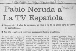 Pablo Neruda a la TV española.