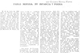 Pablo Neruda, su infancia y poesía
