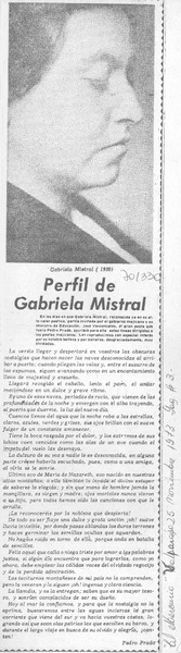 Perfil de Gabriela Mistral