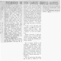Recuerdos de don Carlos Orrego Barros