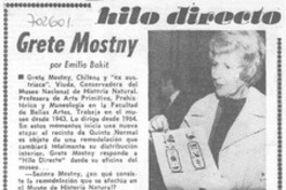 Grete Mostny : [entrevista]