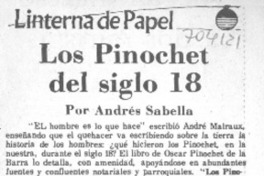 Los Pinochet del siglo 18