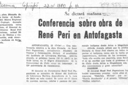 Conferencia sobre obra de René Peri en Antofagasta.