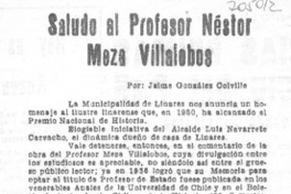 Saludo al profesor Néstor Meza Villalobos