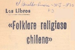 Folklore religioso chileno"