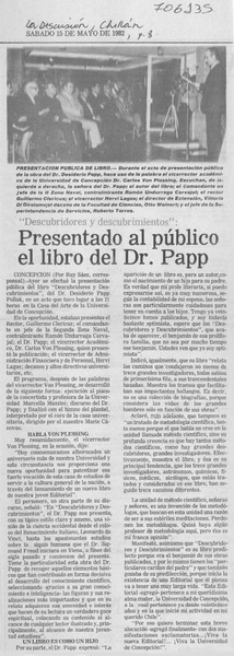 Presentado al público el libro del Dr. Papp.