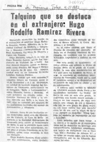 Talquino que se destaca en el extranjero: Hugo Rodolfo Ramírez Rivera.