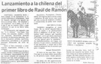 Lanzamiento a la chilena del primer libro de Raúl de Ramón