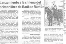 Lanzamiento a la chilena del primer libro de Raúl de Ramón