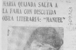 María Quijada salta a la fama con discutida obra literaria: "Manuel".