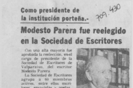 Modesto Parera fue reelegido en la Sociedad de Escritores.