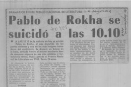 Pablo de Rokha se suicidió a las 10:10.