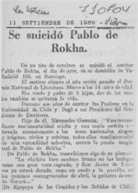 Se suicidó Pablo de Rokha.
