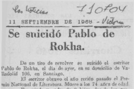 Se suicidó Pablo de Rokha.