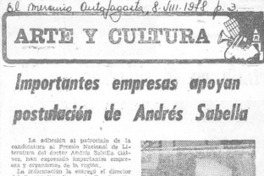 Importantes empresas apoyan postulación de Andrés Sabella.