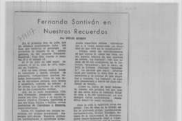 Fernando Santiván en nuestros recuerdos