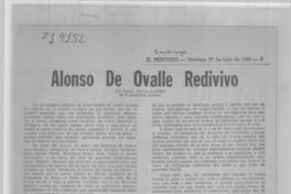 Alonso de Ovalle redivivo