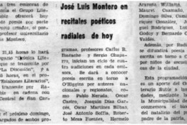 José Luis Montero en recitales poéticos radiales de hoy.
