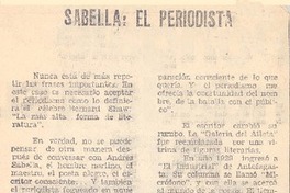 Sabella, el periodista.